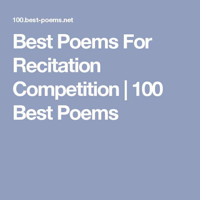 Long poems for recitation in english